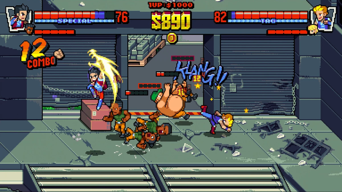 Много геймплея пиксельного вeat 'em up Double Dragon Gaiden: Rise of the Dragons