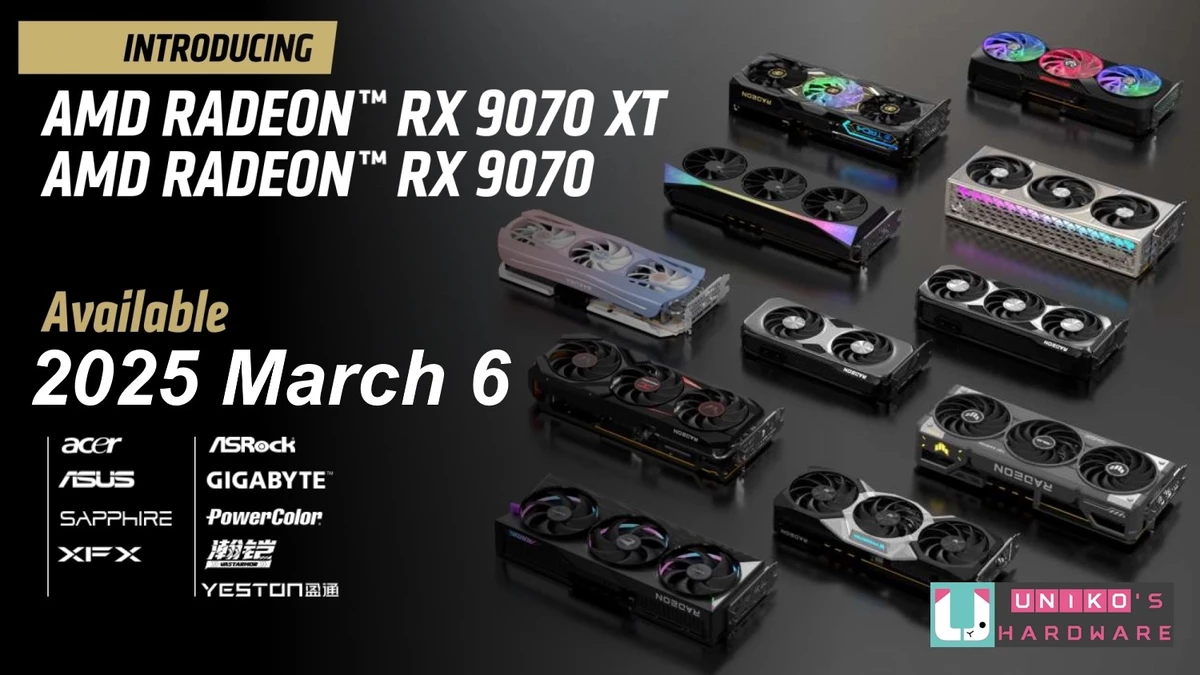 AMD Radeon RX 9070 XT поступят в продажу 6 марта