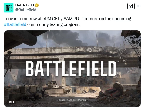 EA собирается раскрыть первые подробности о тестировании новой Battlefield