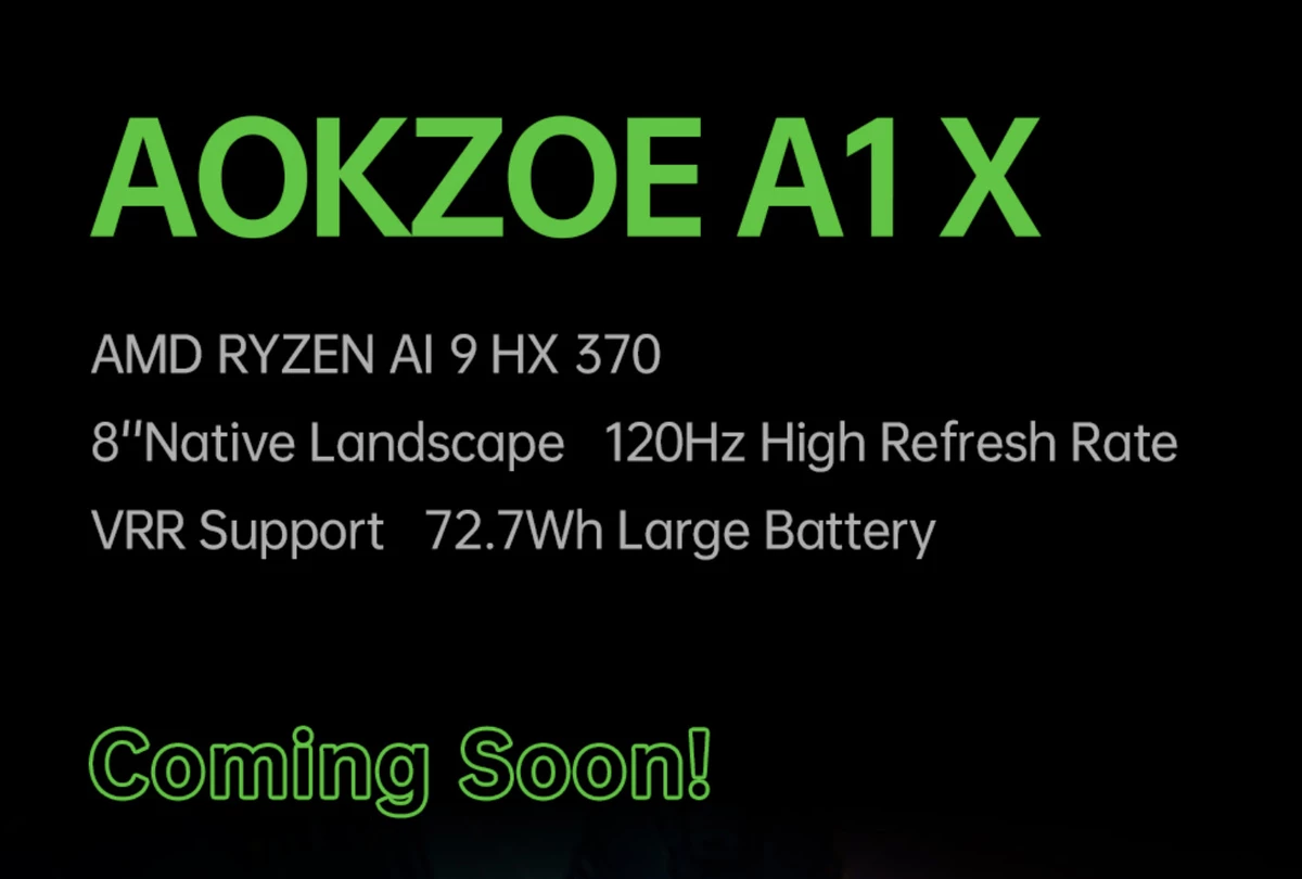 AOKZOE A1 X — новая консоль на AMD Ryzen AI 9 HX 370