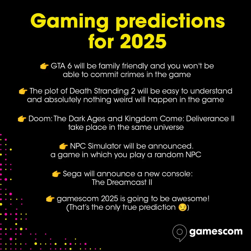 Юмористический прогноз на 2025 от gamescom 