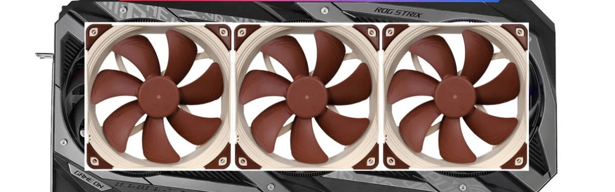 Первые фото видеокарты ASUS RTX 3070 с охлаждением Noctua