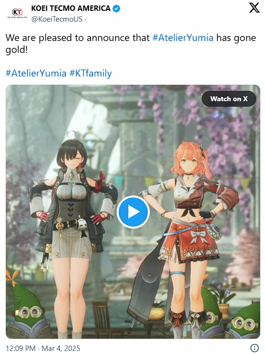 JRPG Atelier Yumia ушла на золото!