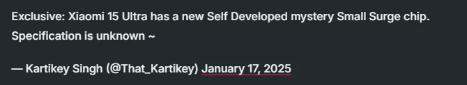 В Xiaomi 15 Ultra будет процессор от самой Xiaomi