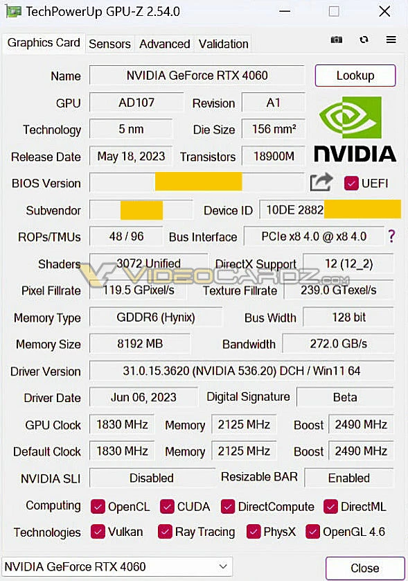 NVIDIA RTX 4060 протестировали в 3Dmark, и она до 23% быстрее, чем RTX 3060