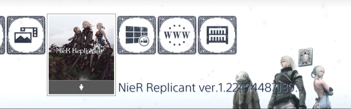 NieR Replicant ver.1.22474487139… — Тема для PS4 и набор аватаров с папой-Ниером