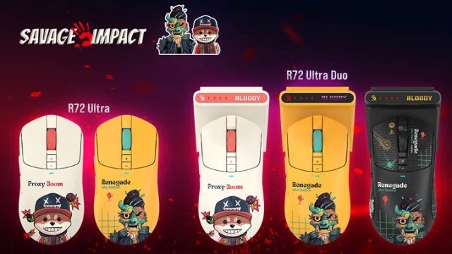 Коллаборация Bloody x Savage Impact: игровые мыши R72 Ultra, R72 Ultra Duo