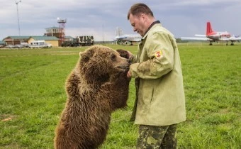 Выращенный пилотами мишка Мансур начал собирать пожертвования в прямом эфире