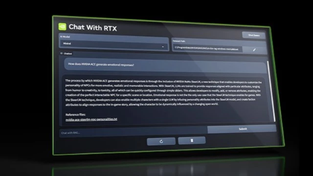 Chat with RTX позволяет использовать ИИ-ботов на локальных ПК с RTX 30 и 40