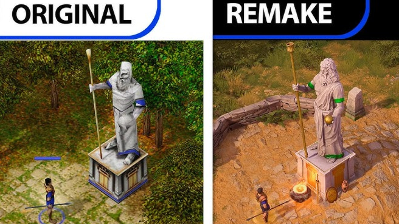 Сравнение графики ремастера Age of Mythology: Retold и оригинала